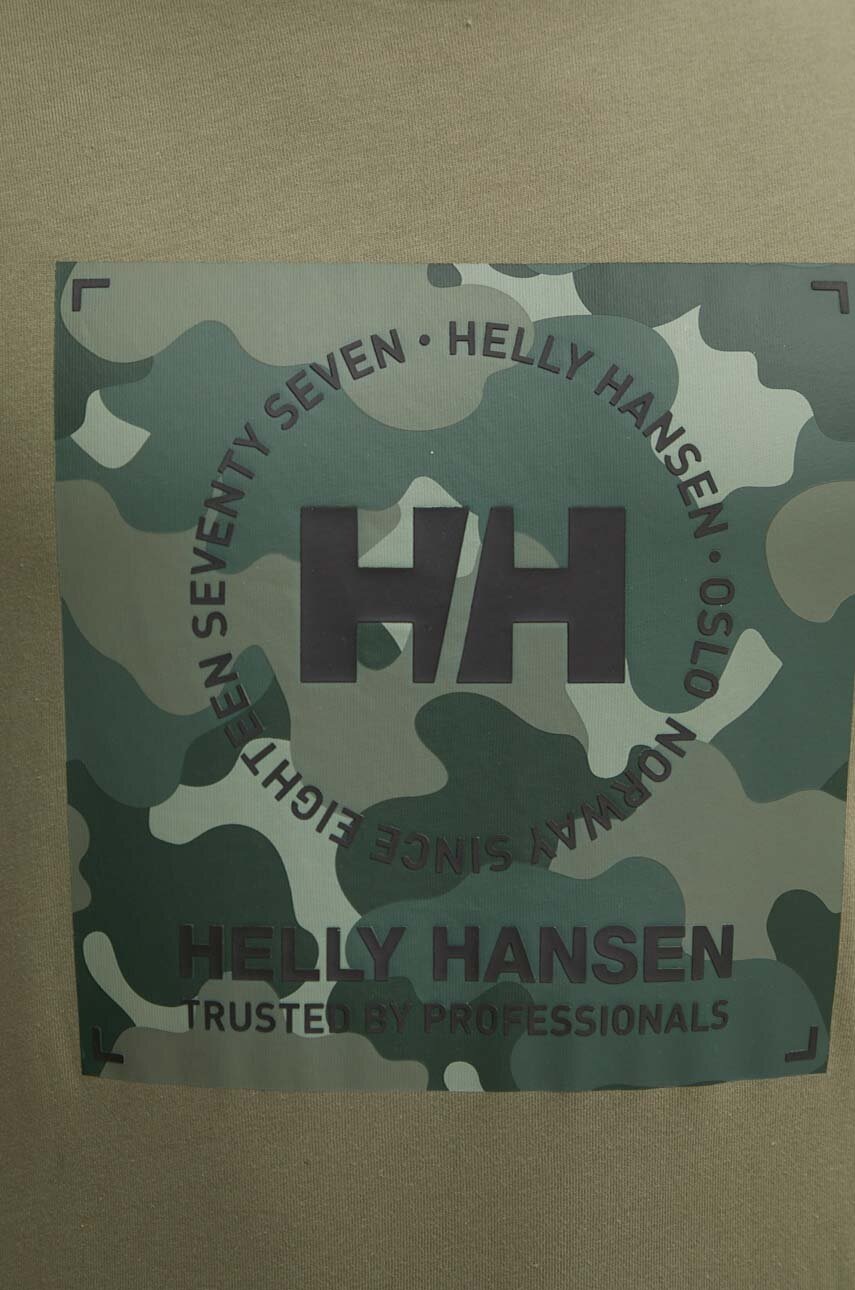 Βαμβακερό μπλουζάκι Helly Hansen χρώμα πράσινο 53936 φωτογραφία