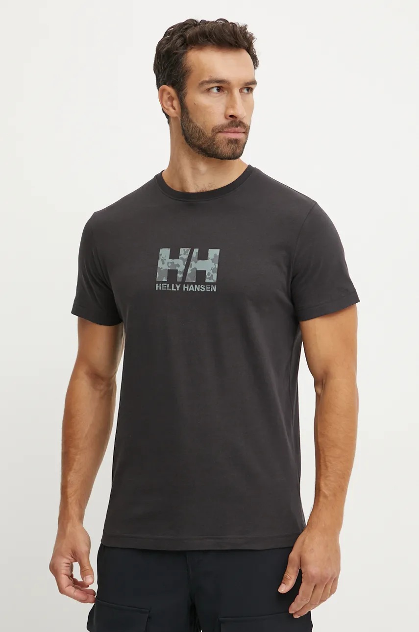 

Памучна тениска Helly Hansen CORE GRAPHIC в черно с десен 53936, Черен