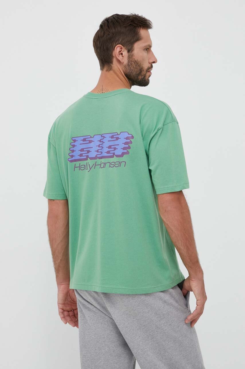 

Хлопковая футболка Helly Hansen x Even Suswg цвет зелёный узорная 53964-020