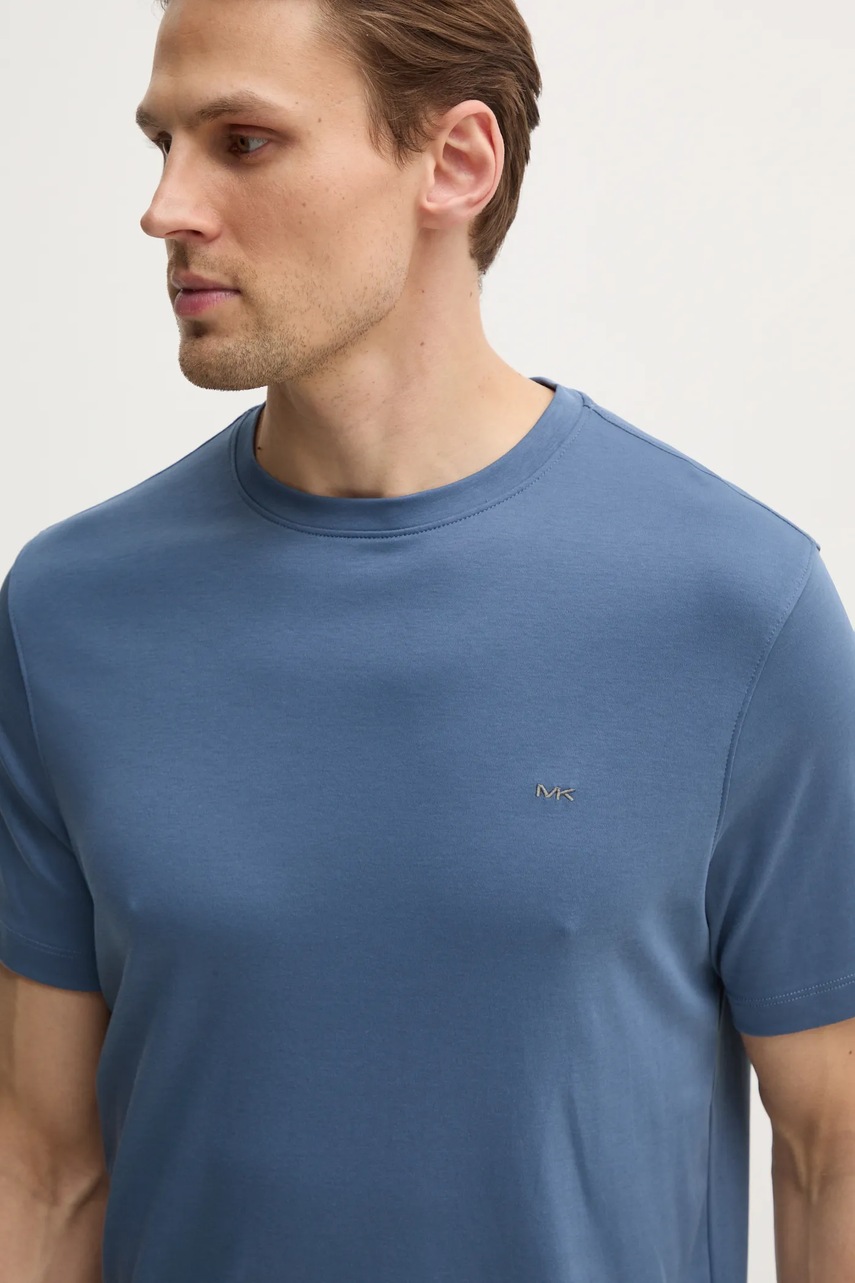 Βαμβακερό μπλουζάκι Michael Kors χρώμα: μπλε φωτογραφία