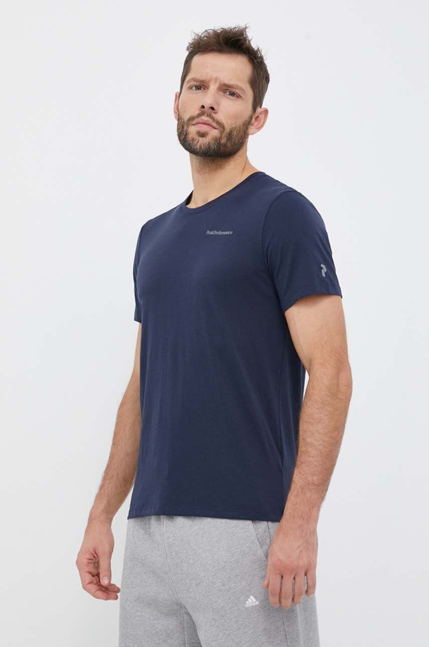 Peak Performance Tricou Barbati, Culoarea Albastru Marin, Neted