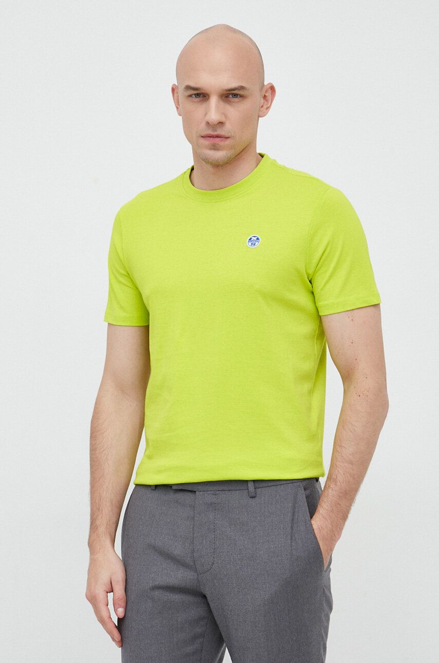 Levně Bavlněné tričko North Sails zelená barva
