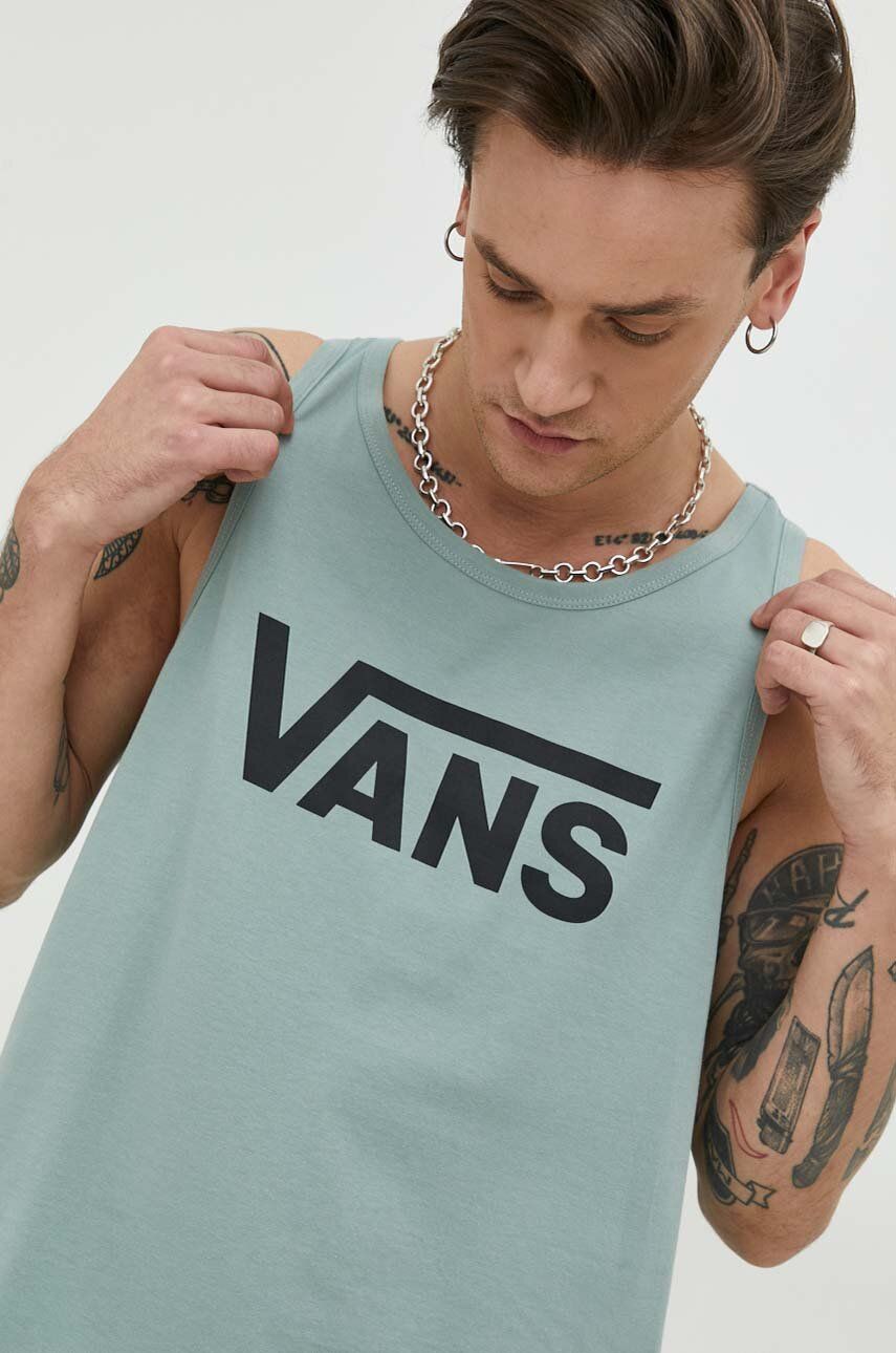 Vans tricou din bumbac culoarea verde