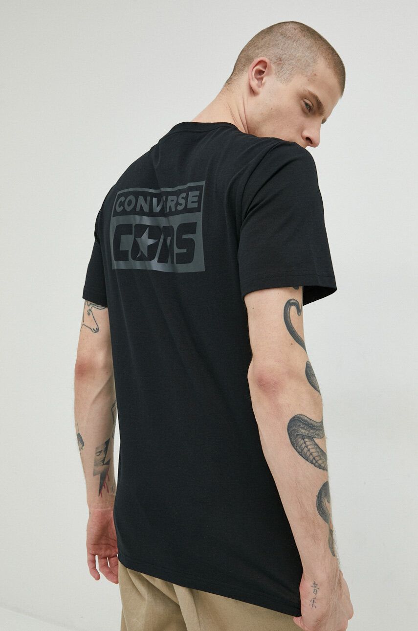 Converse tricou din bumbac culoarea negru, cu imprimeu 10021134.A11-Black