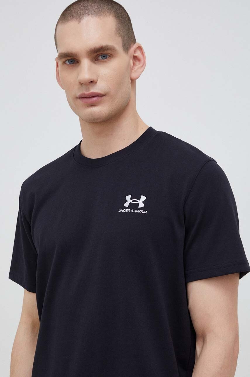 Under Armour Tricou De Antrenament Logo Embroidered Culoarea Negru, Neted