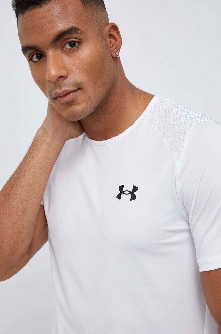 Under Armour tricou de antrenament Armourprint culoarea alb, neted