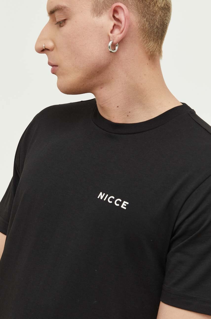 Nicce tricou din bumbac culoarea negru, neted