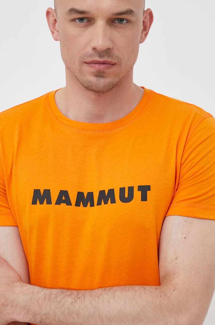 Sportovní tričko Mammut Core Logo oranžová barva, s potiskem - oranžová -  50 % Organická bavln