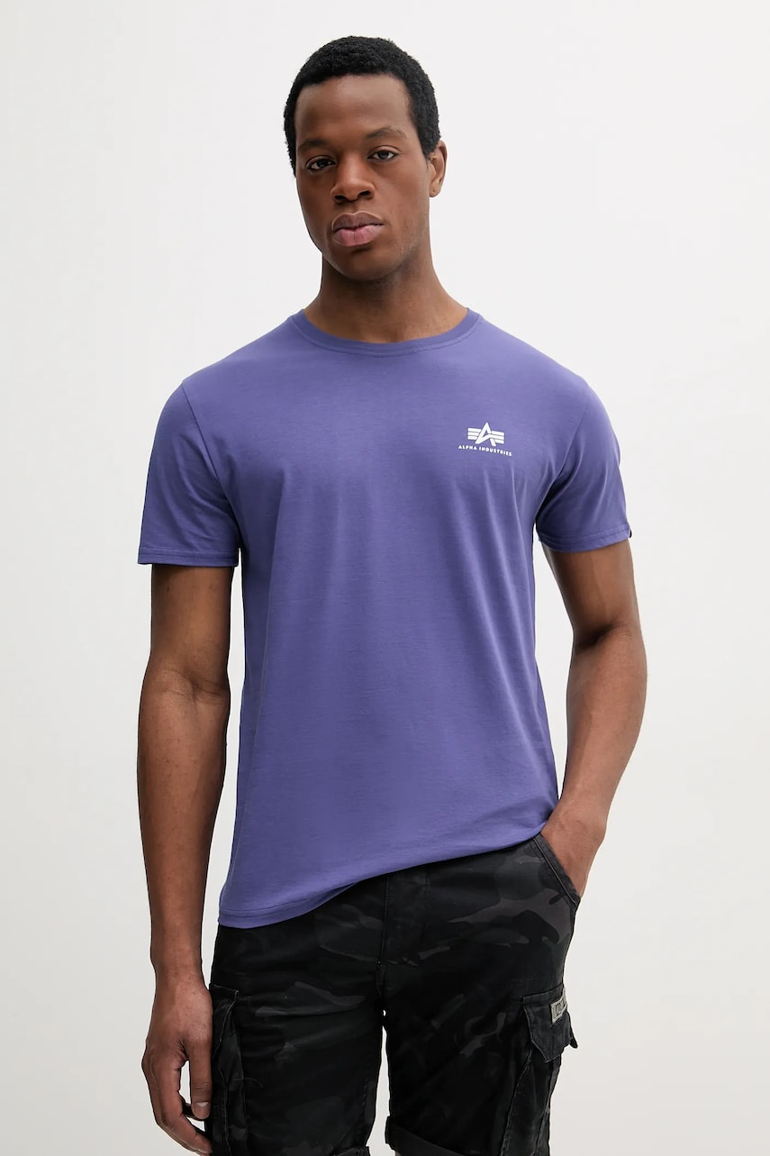 Alpha Industries tricou din bumbac barbati, culoarea negru, cu imprimeu, 188505 Alpha Industries tricou din bumbac barbati, culoarea negru, cu imprimeu, 188505