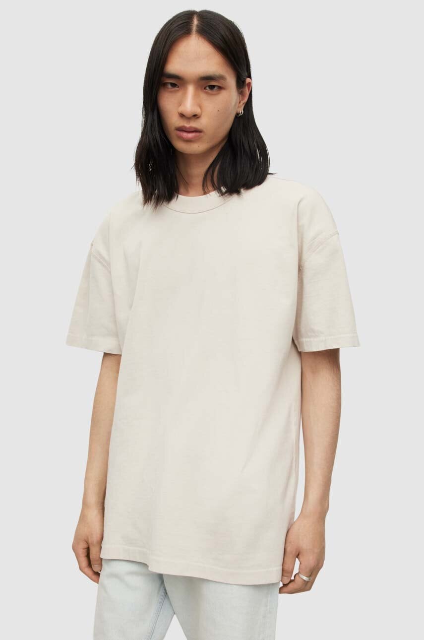 AllSaints tricou din bumbac culoarea negru, cu imprimeu