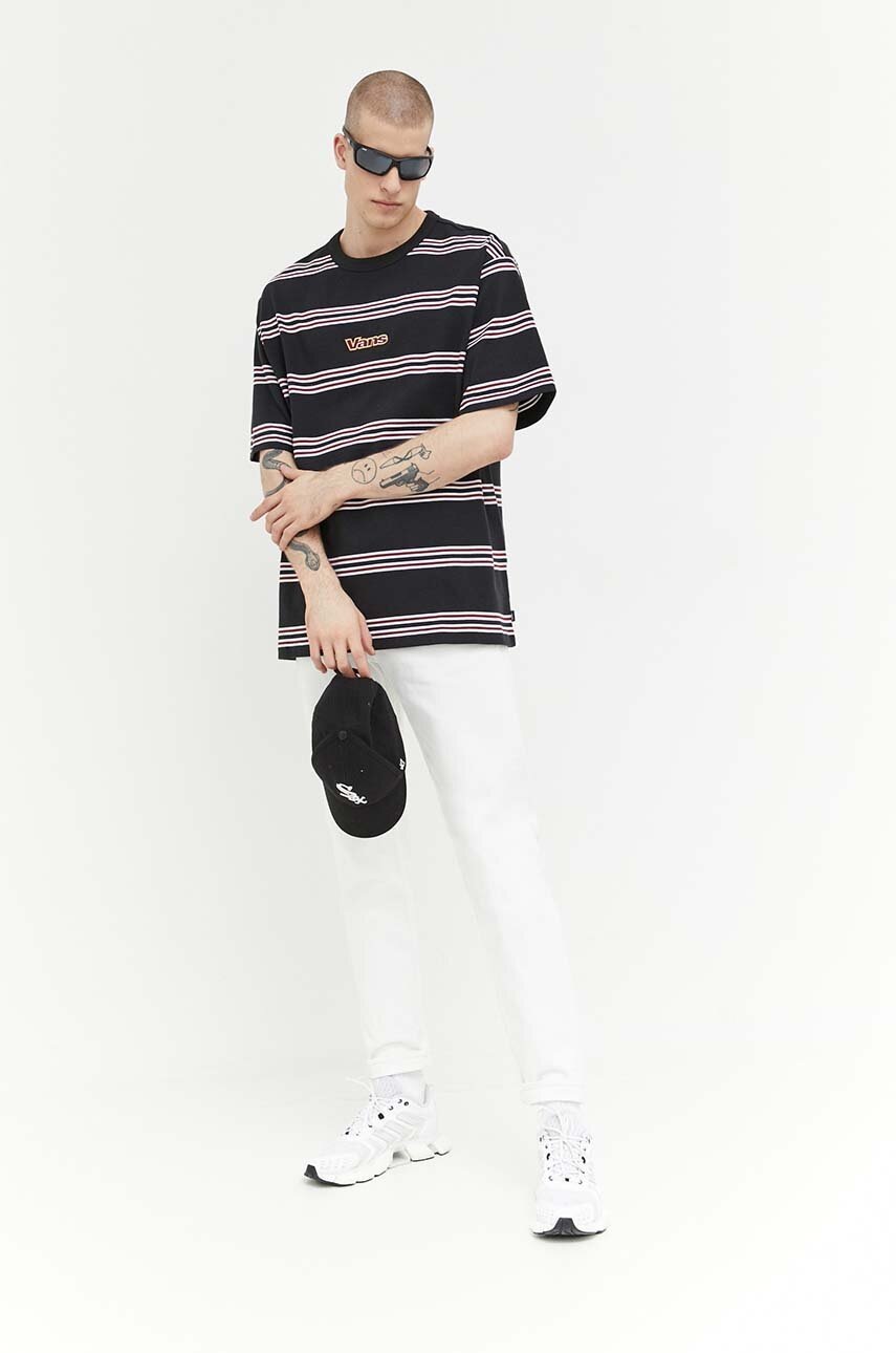 

Хлопковая футболка Vans цвет чёрный узорный