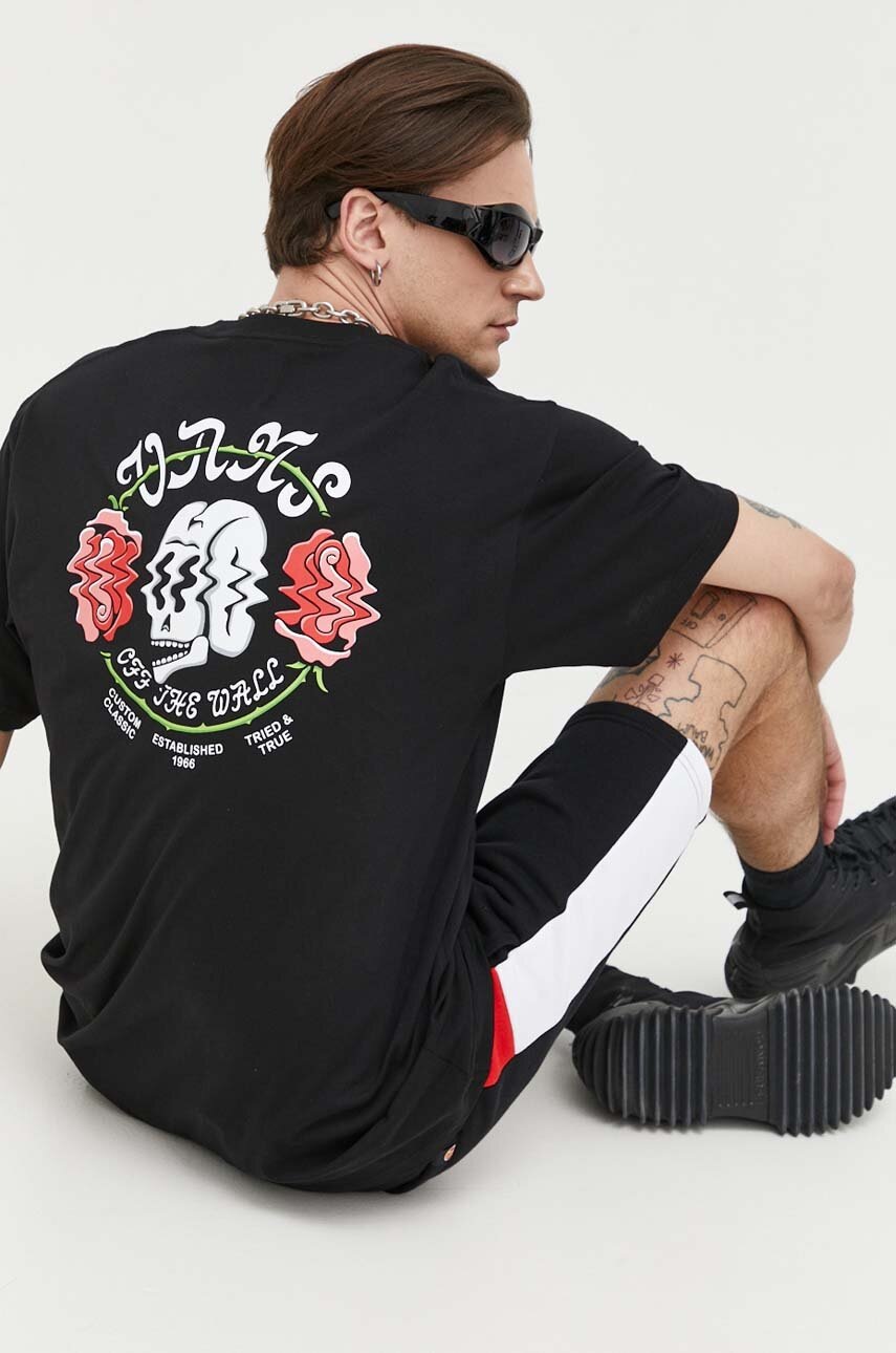 

Хлопковая футболка Vans цвет чёрный с принтом