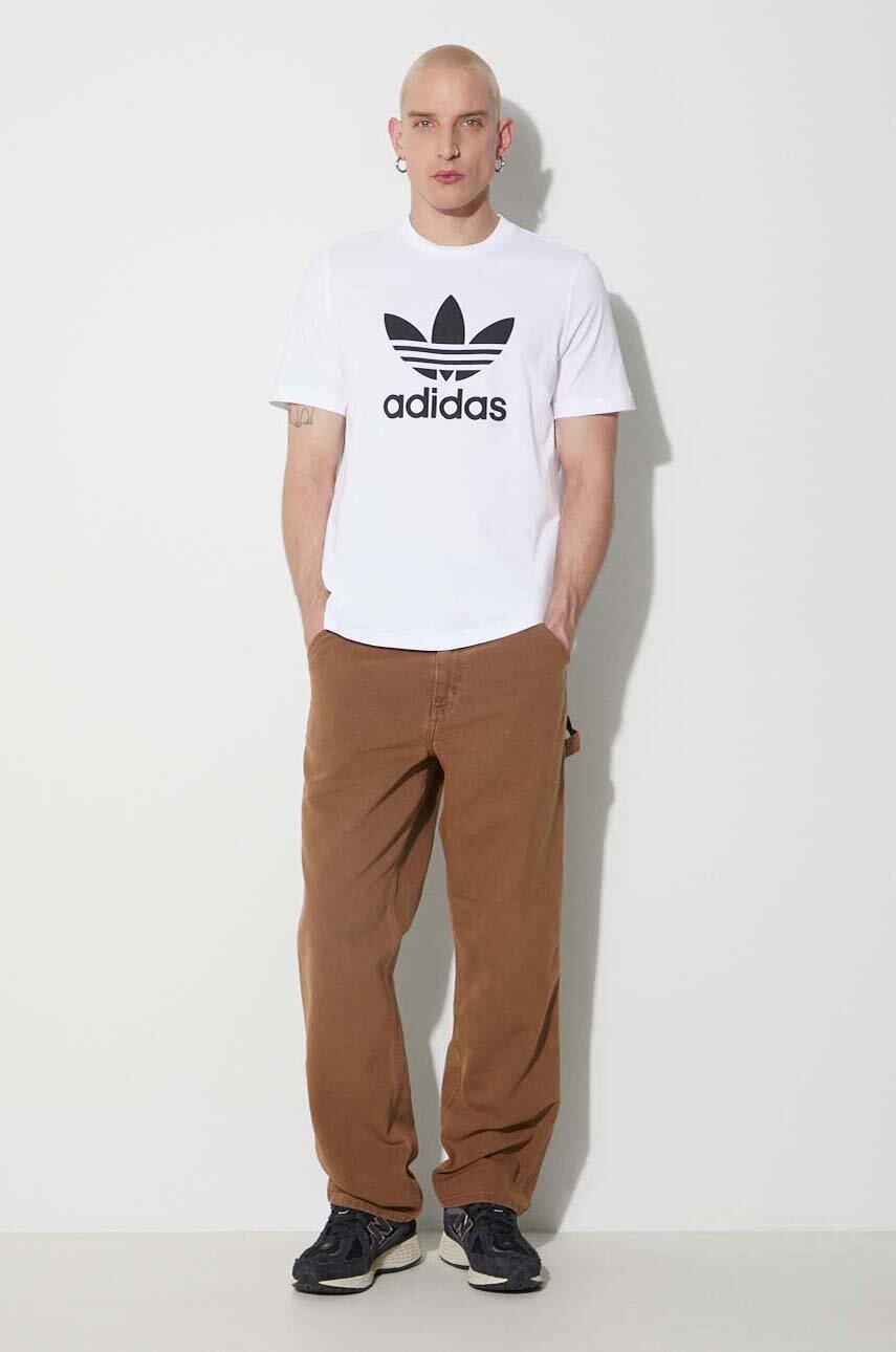 

Хлопковая футболка adidas Originals Adicolor Classics Trefoil Tee цвет белый с принтом