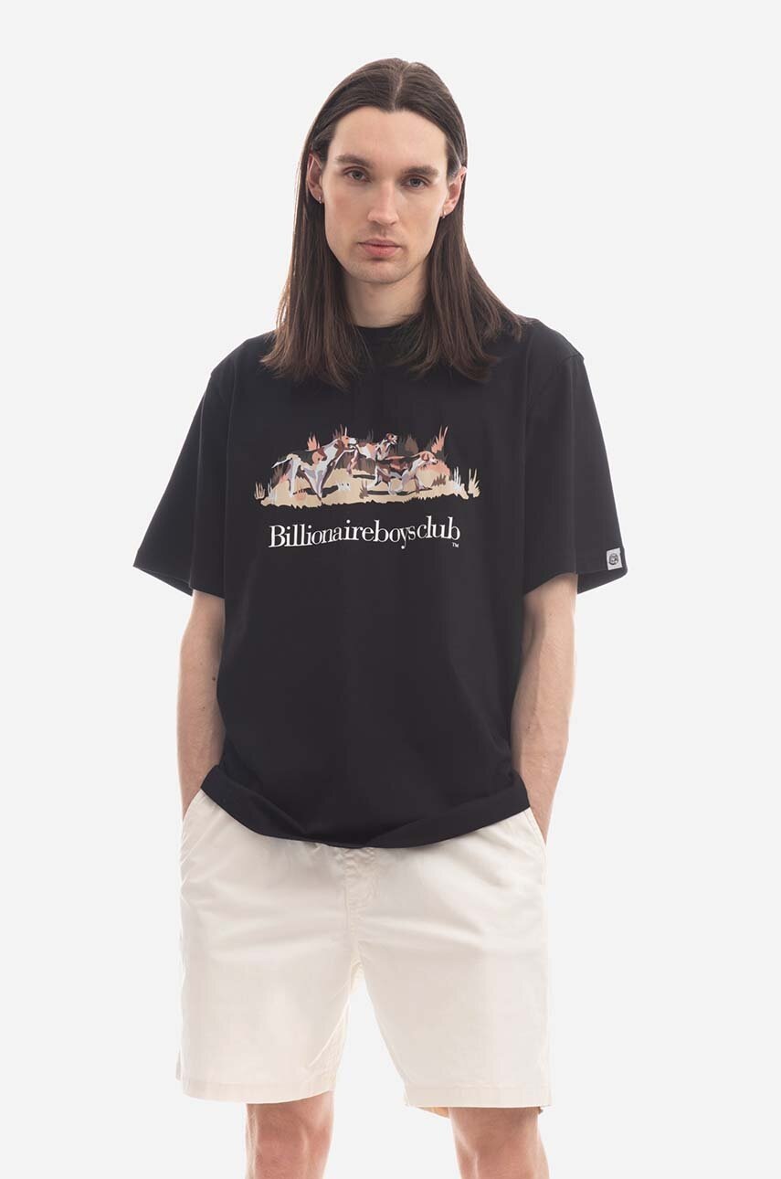 

Памучна тениска Billionaire Boys Club Space Hunt в бяло с принт, Черен