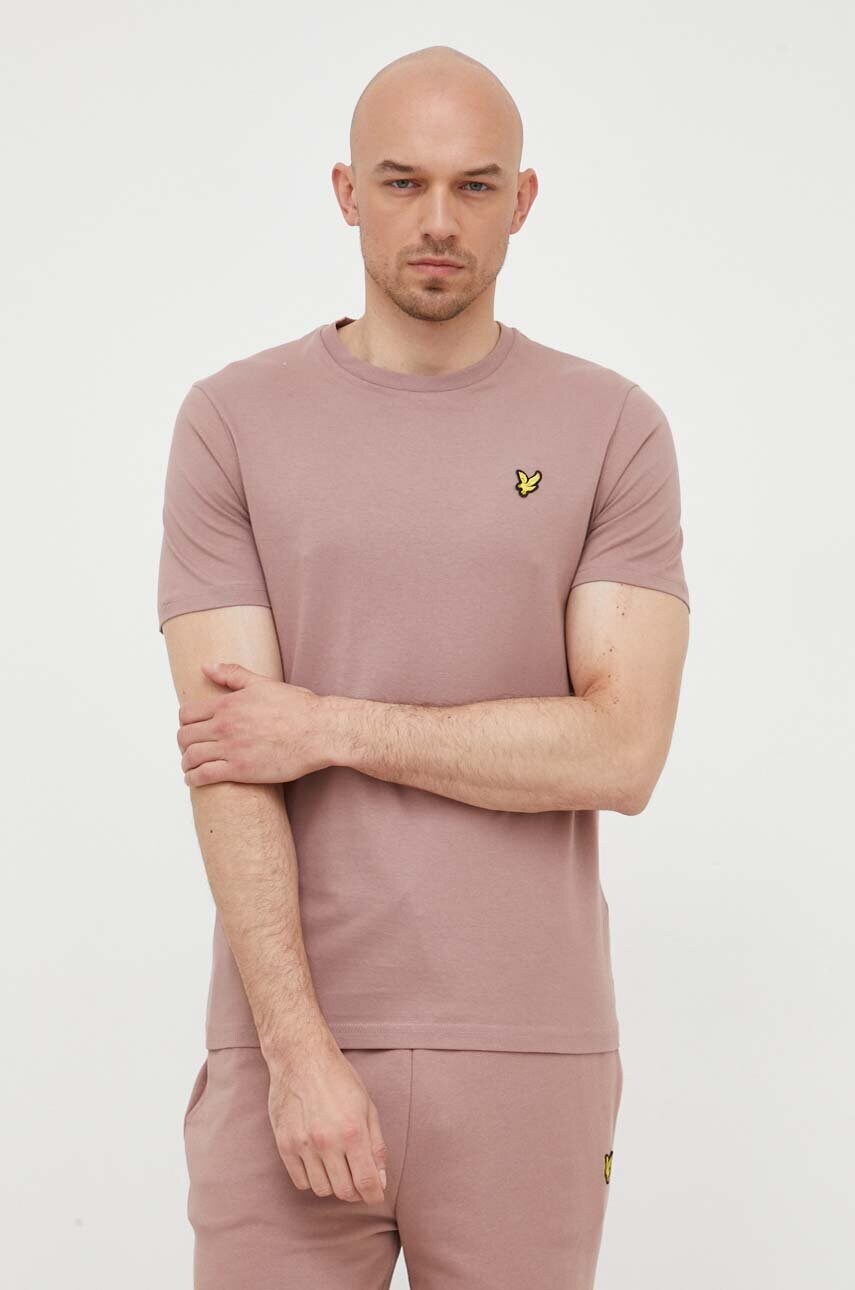 

Бавовняна футболка Lyle & Scott колір рожевий однотонний
