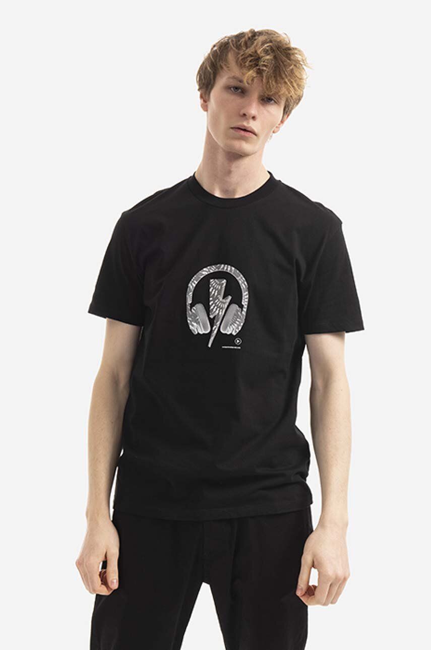 Bavlněné tričko Neil Barett Bolts černá barva, s potiskem, BJT050S.S525S.1496-black