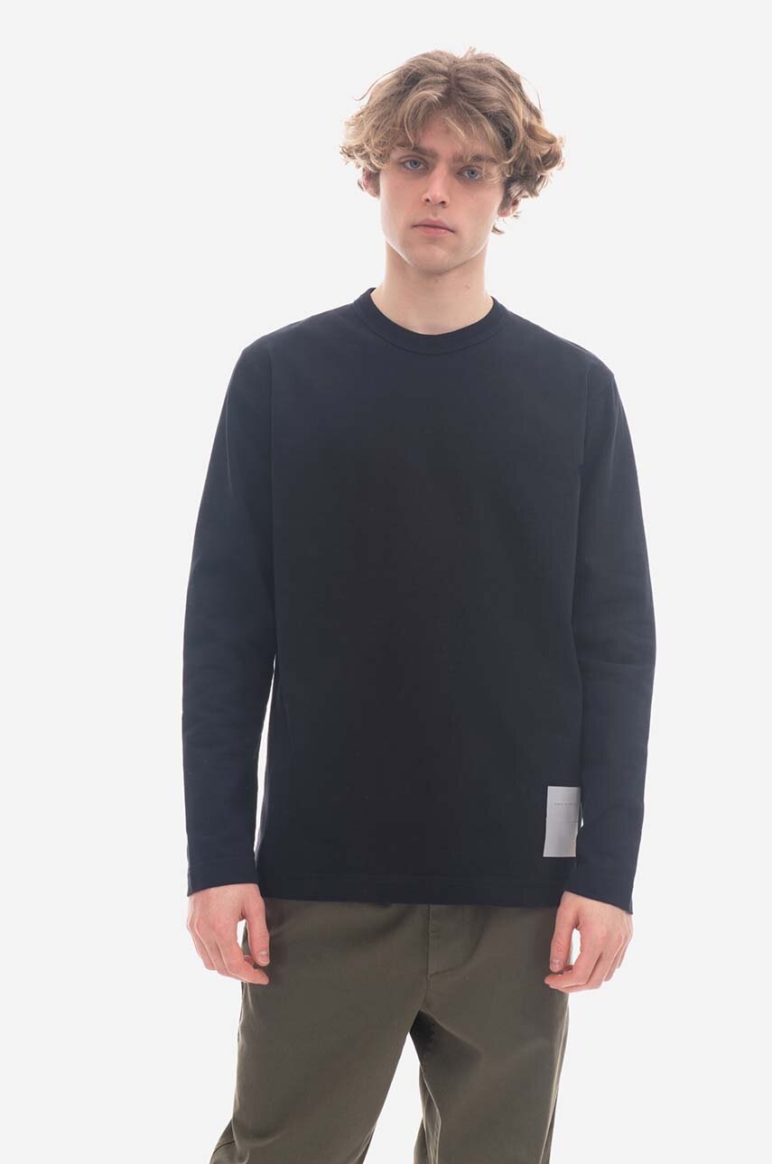 

Памучна блуза с дълги ръкави Norse Projects Holger Tab Series Reflective LS N10-0203 7004 в тъмносиньо с изчистен дизайн, Тъмносин