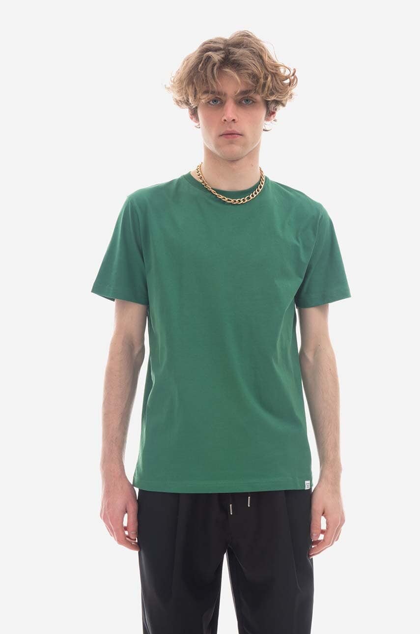 Norse Projects tricou din bumbac Niels Standard culoarea verde, uni N01.0559.8082-8082 Norse Projects tricou din bumbac Niels Standard culoarea verde, uni N01.0559.8082-8082