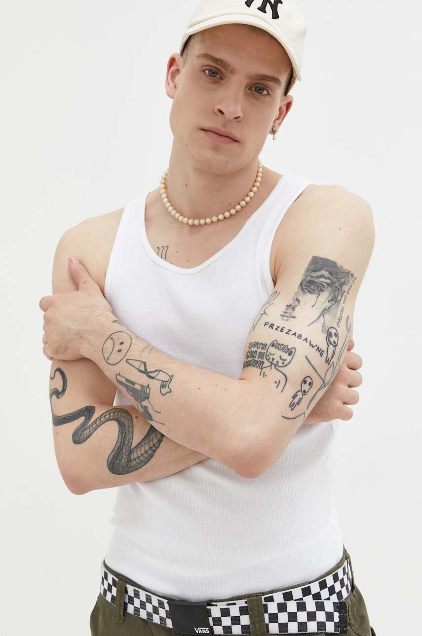 

Памучна тениска Abercrombie & Fitch в бяло, Бял