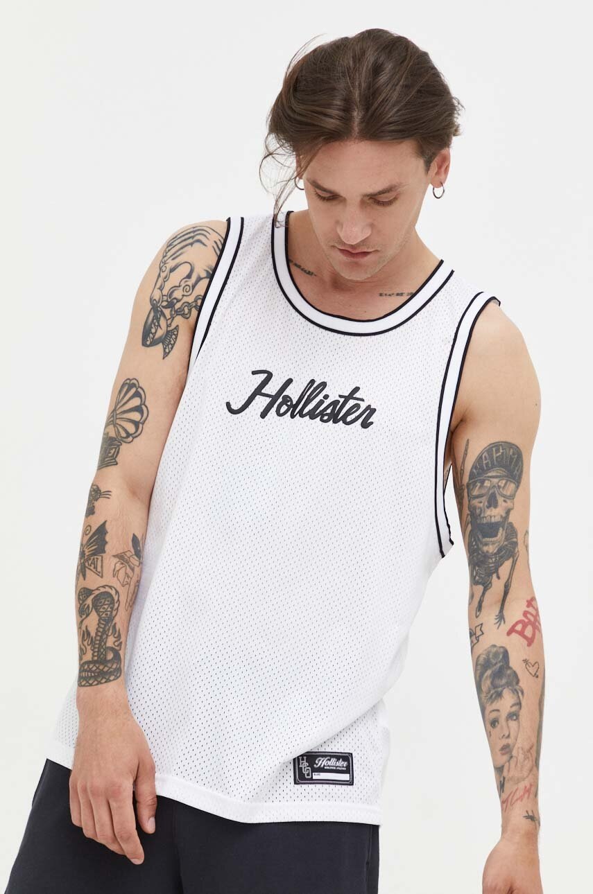 

Тениска Hollister Co. в бяло, Бял
