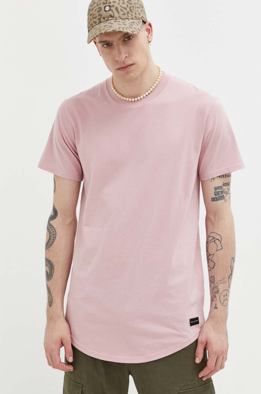 E-shop Bavlněné tričko Hollister Co. růžová barva