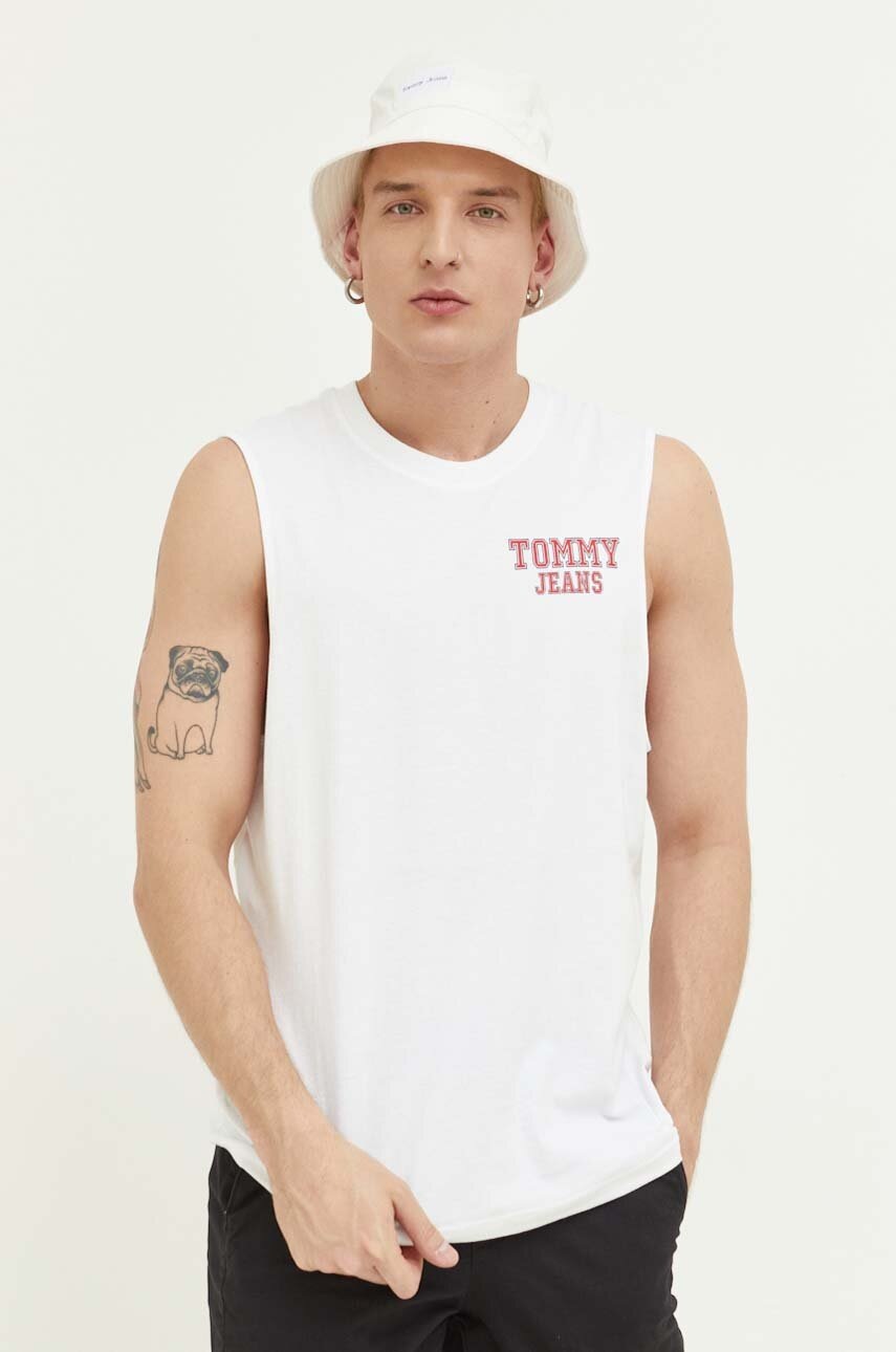 

Хлопковая футболка Tommy Jeans цвет белый