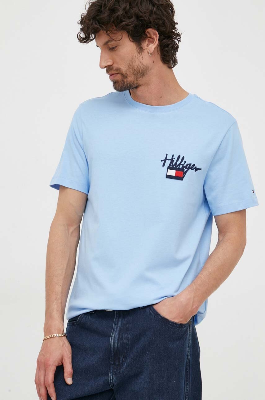

Хлопковая футболка Tommy Hilfiger с аппликацией