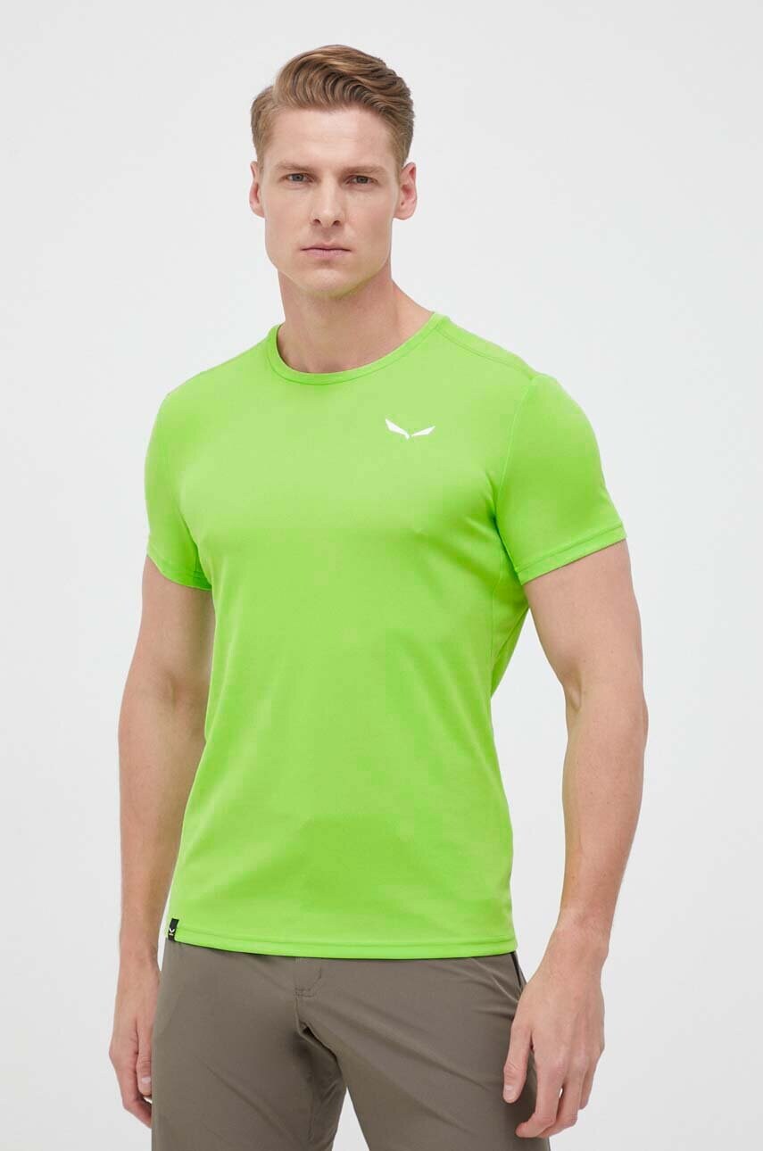 

Спортивна футболка Salewa Sporty B 4 Dry колір зелений однотонна