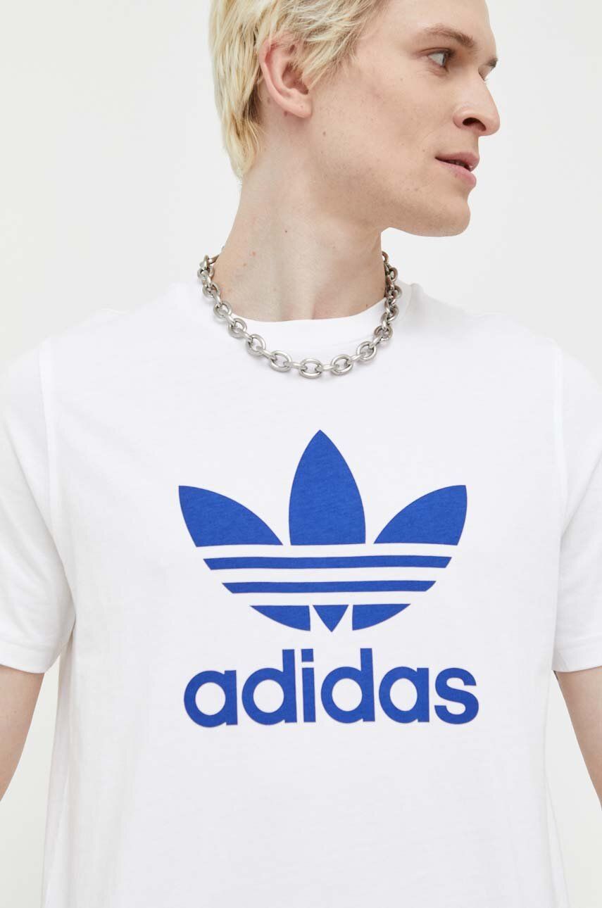 Bavlněné tričko adidas Originals bílá barva, s potiskem, IA4813-WHITE/SELU - bílá -  100 % Bavl