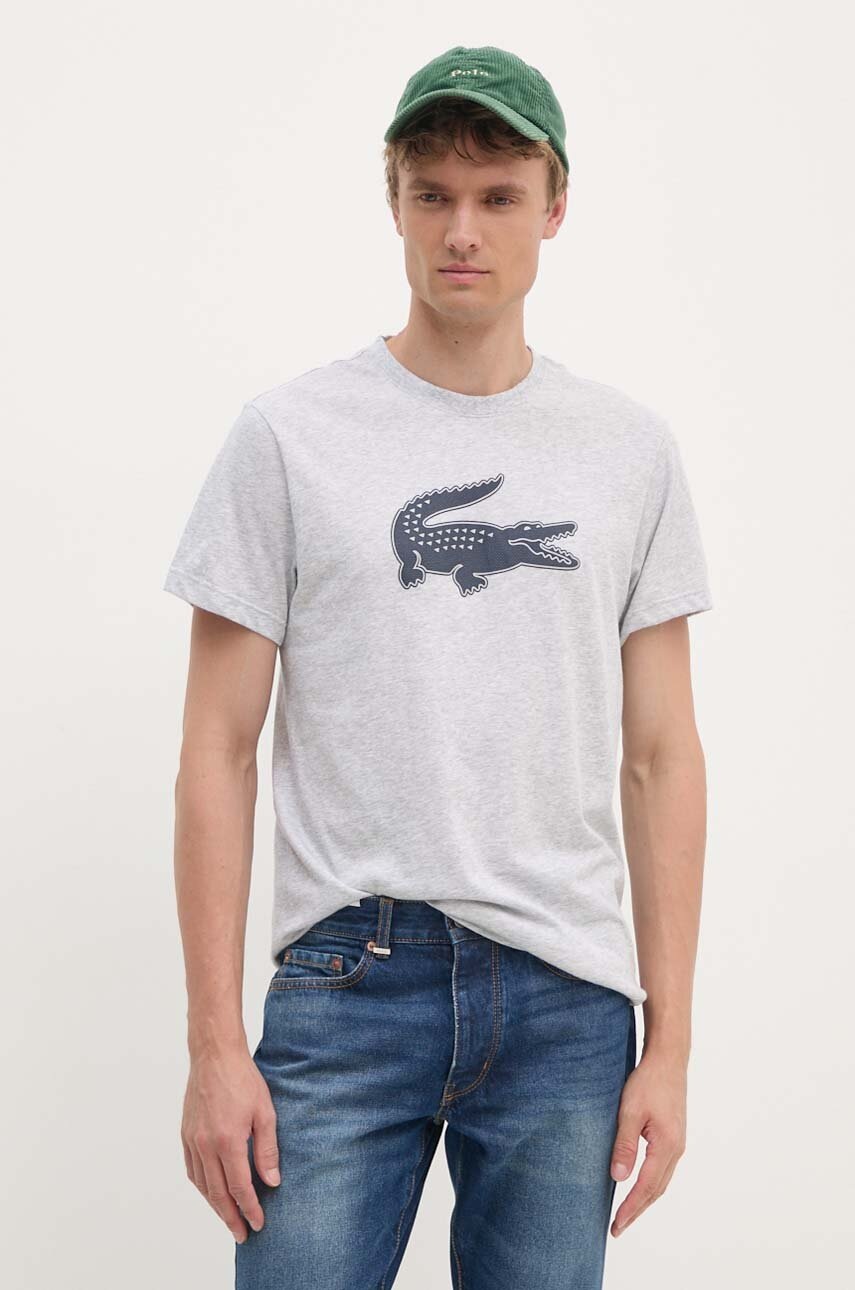 

Тениска Lacoste Koszulka Lacoste Tee-shirt TH2042 MNC в сиво с принт, Сив