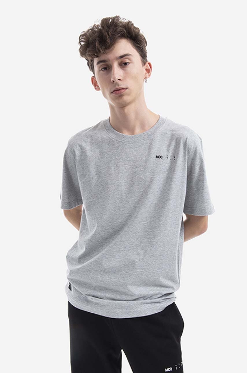 MCQ tricou din bumbac bărbați, culoarea gri, melanj 647244RST961230-grey MCQ tricou din bumbac bărbați, culoarea gri, melanj 647244RST961230-grey