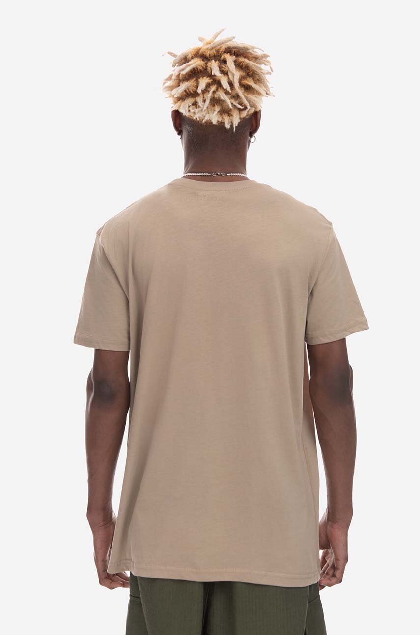 Βαμβακερό μπλουζάκι Alpha Industries Basic T-Shirt χρώμα: μπεζ φωτογραφία