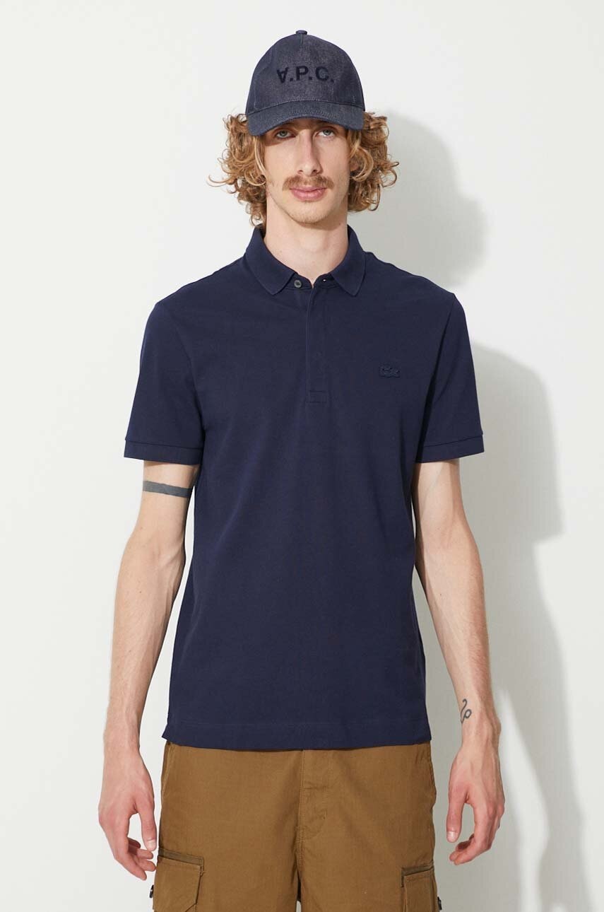 Lacoste tricou polo bărbați, culoarea bleumarin, uni