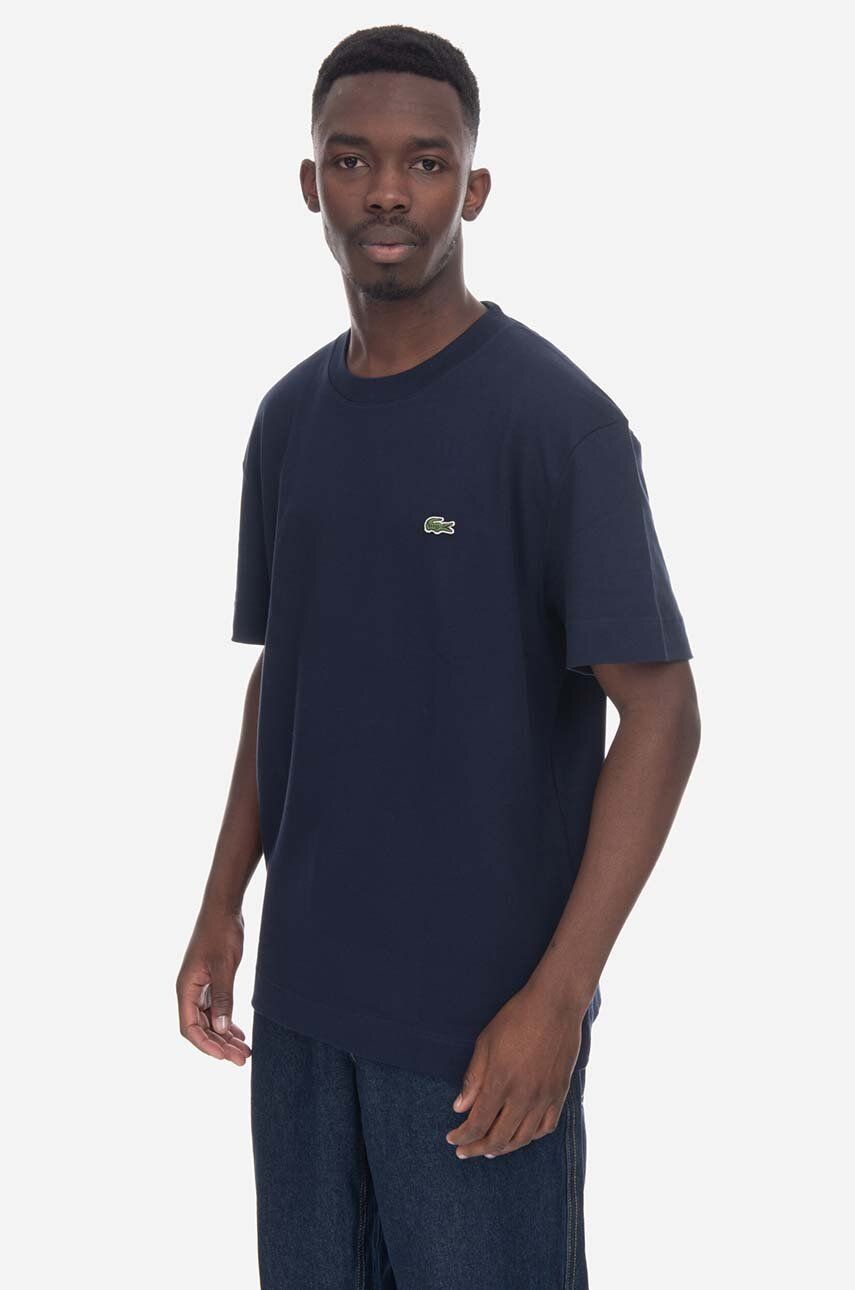 Lacoste tricou din bumbac culoarea bleumarin, uni TH1708.166-166