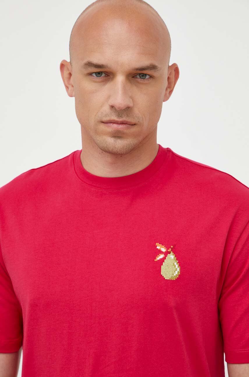 E-shop Bavlněné tričko United Colors of Benetton růžová barva, s aplikací