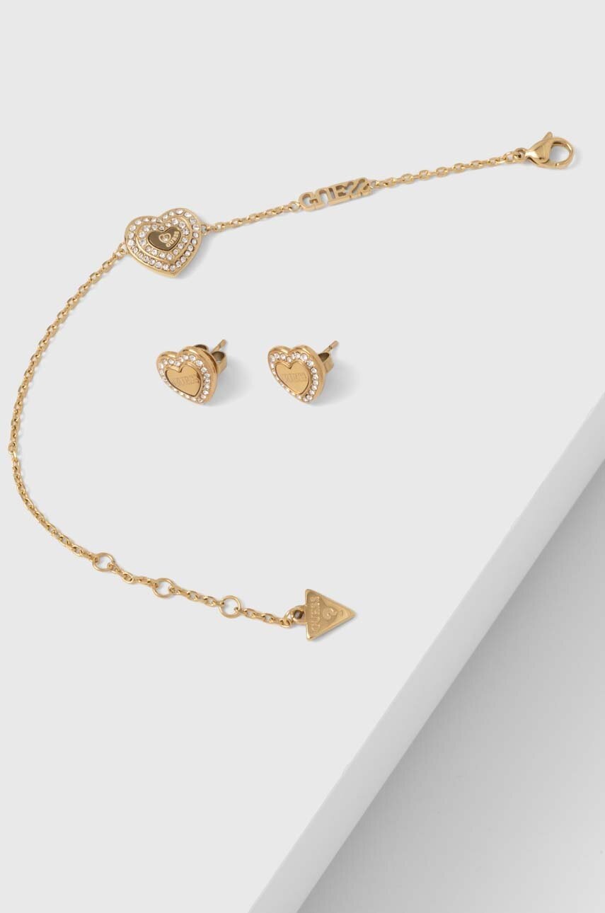

Гривна и обици Guess, Злато