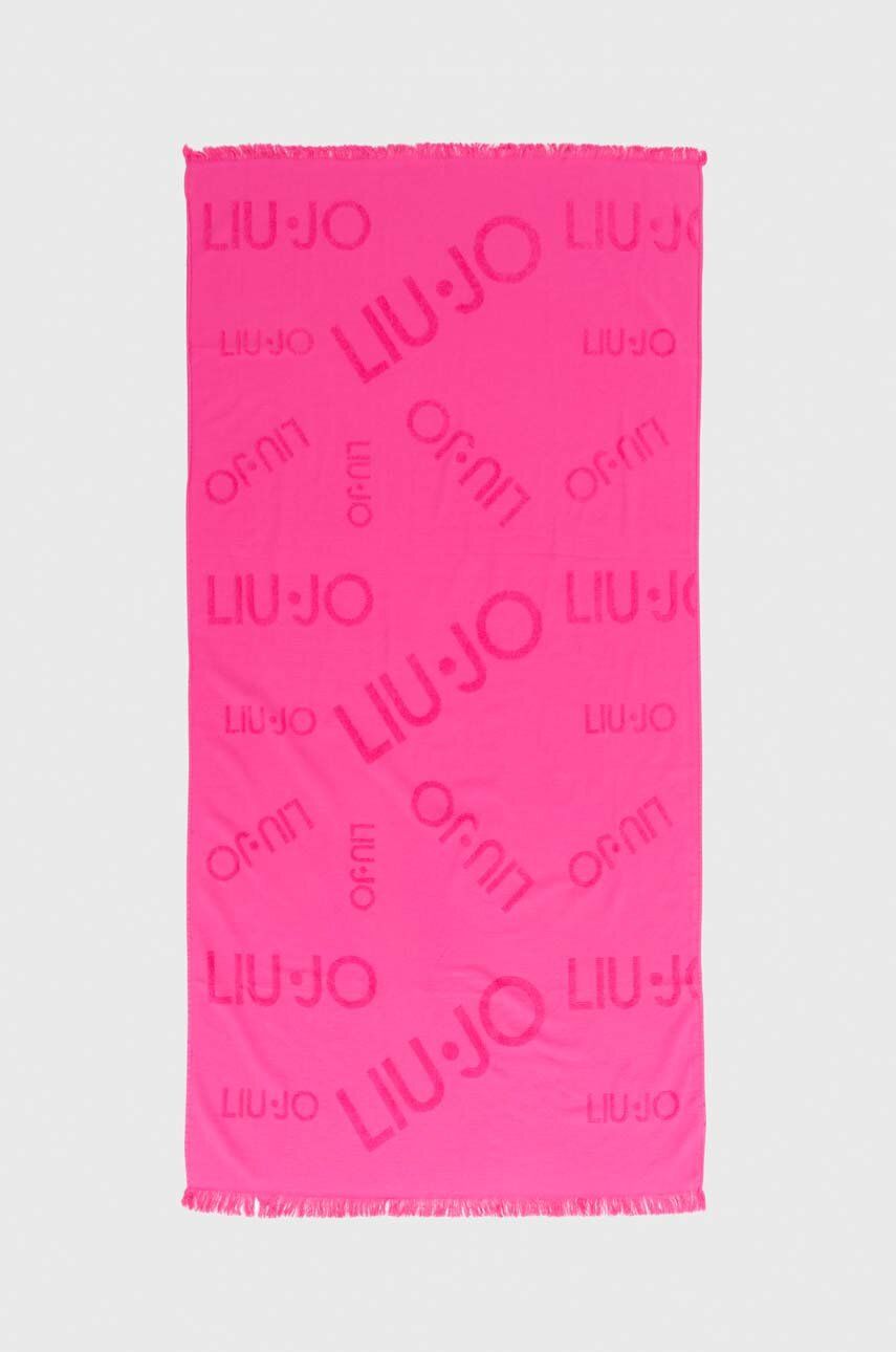 Bavlnený uterák Liu Jo ružová farba