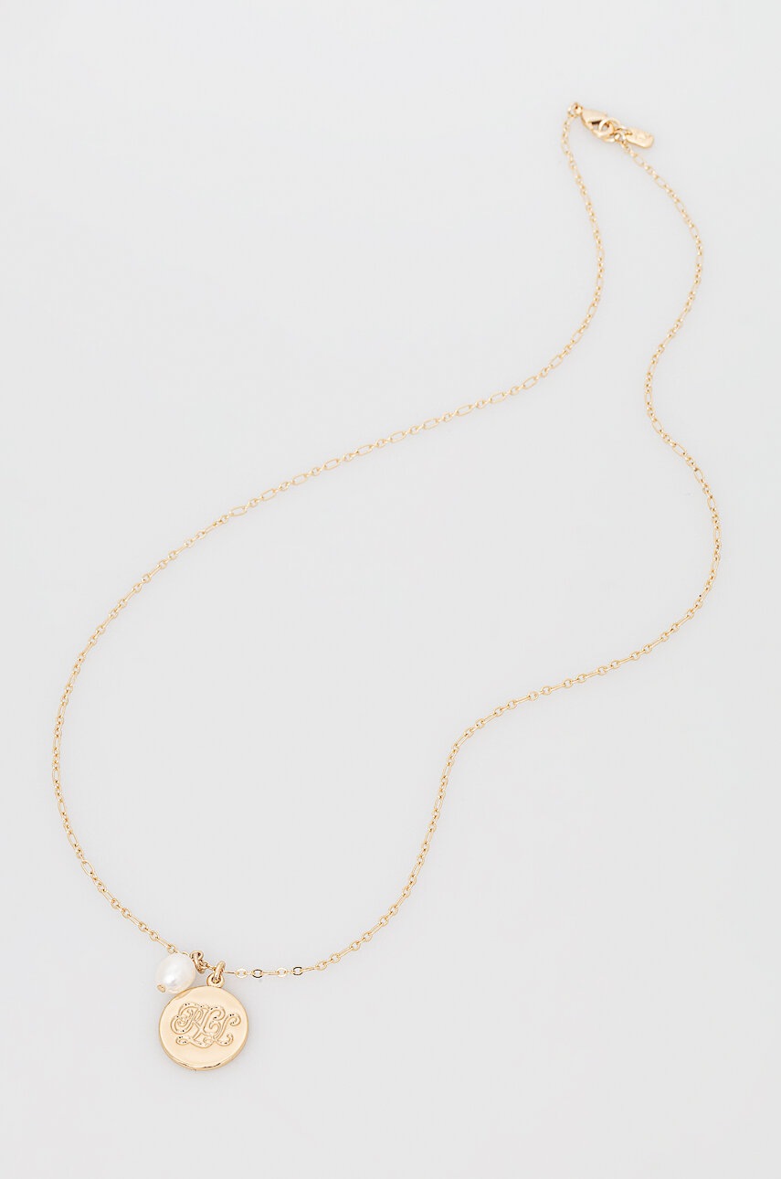

Колие Lauren Ralph Lauren NK 24IN FWP LOGO PENDANT 14N00503, Злато