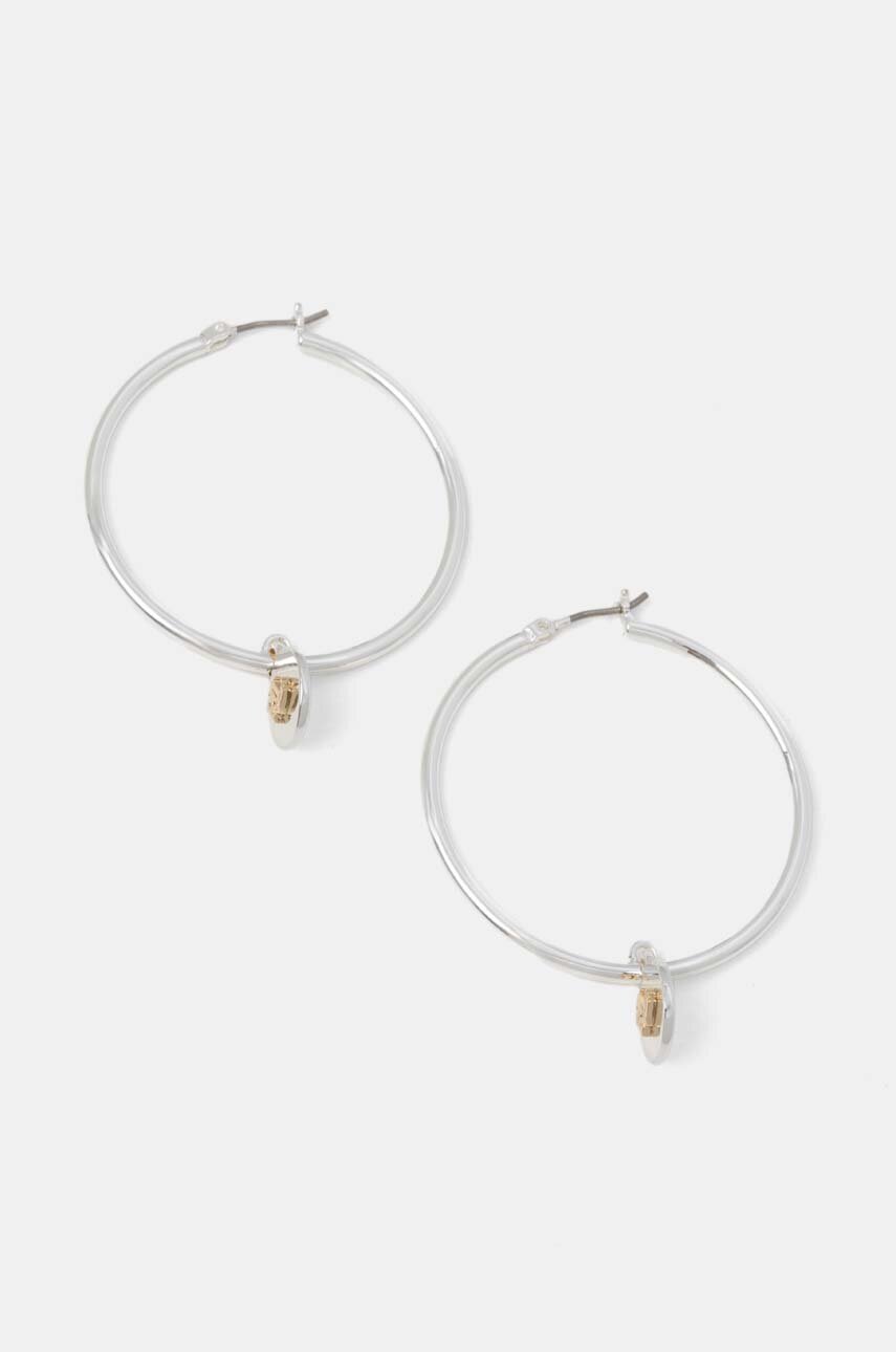 

Обици Lauren Ralph Lauren PE 40MM HOOP W LOGO DROP 14G00813, Сребърен