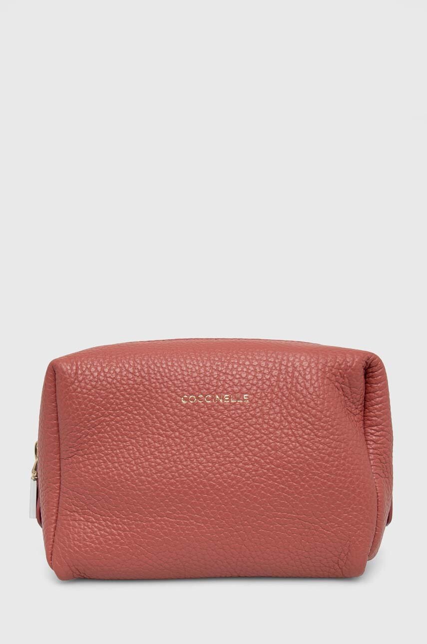 

Кожена козметична чанта Coccinelle в розово, Розов