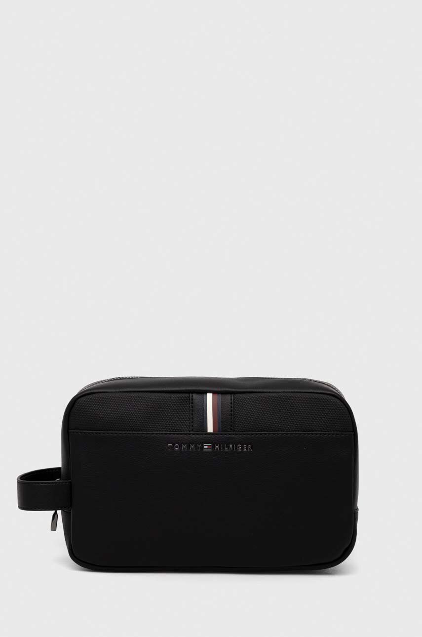 Levně Kosmetická taška Tommy Hilfiger černá barva, AM0AM11840