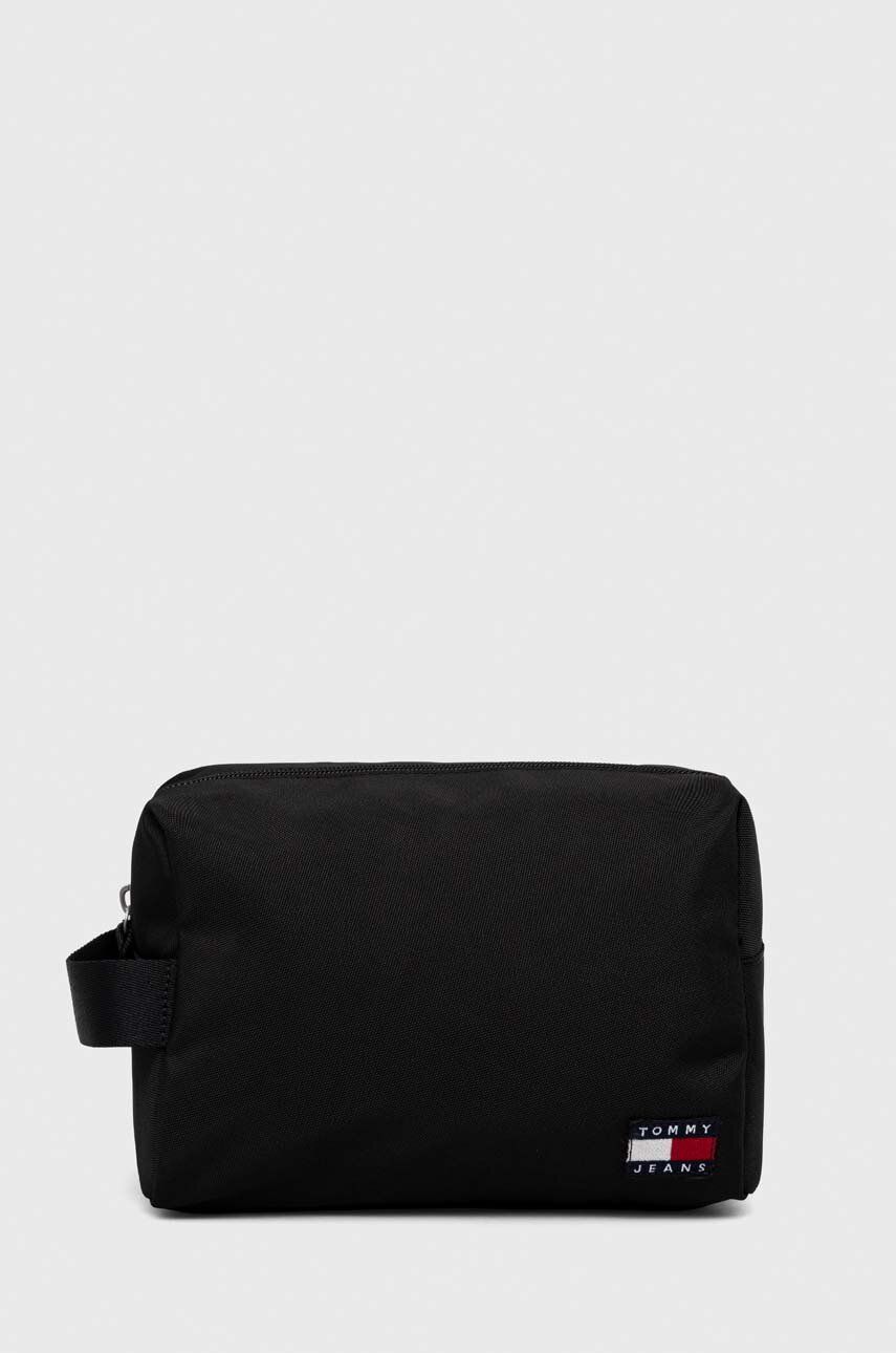 Levně Kosmetická taška Tommy Jeans černá barva, AM0AM12079