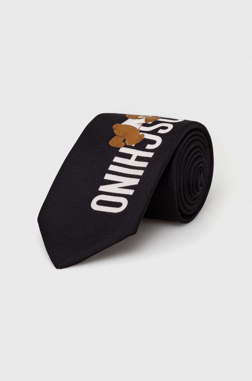 Levně Hedvábná kravata Moschino černá barva, M5766 55059