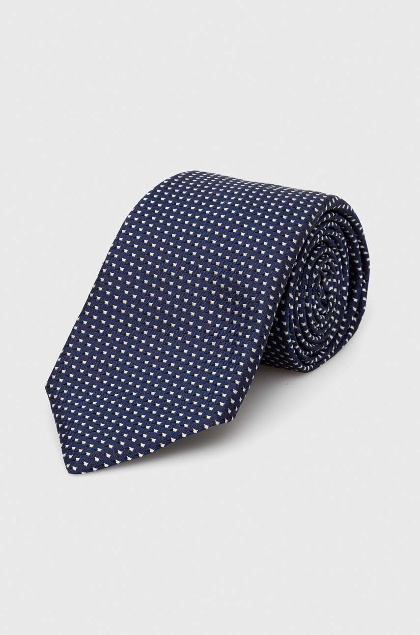 BOSS cravată de mătase culoarea bleumarin 50512551