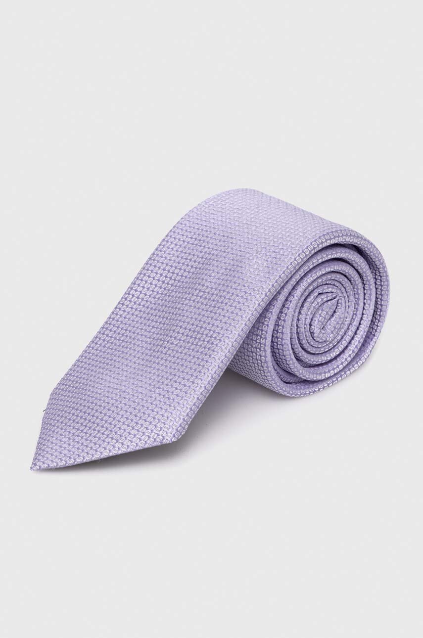 BOSS cravată de mătase culoarea violet 50512631