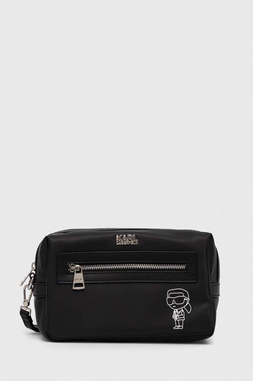 Levně Kosmetická taška Karl Lagerfeld černá barva