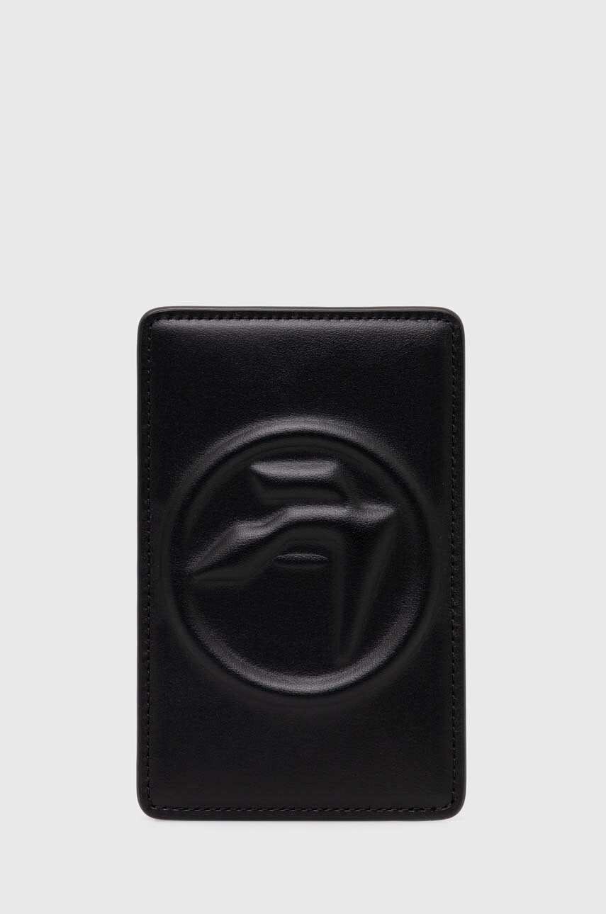 AMBUSH carcasa din piele Amblem Card Case culoarea negru, BMND009S24LEA