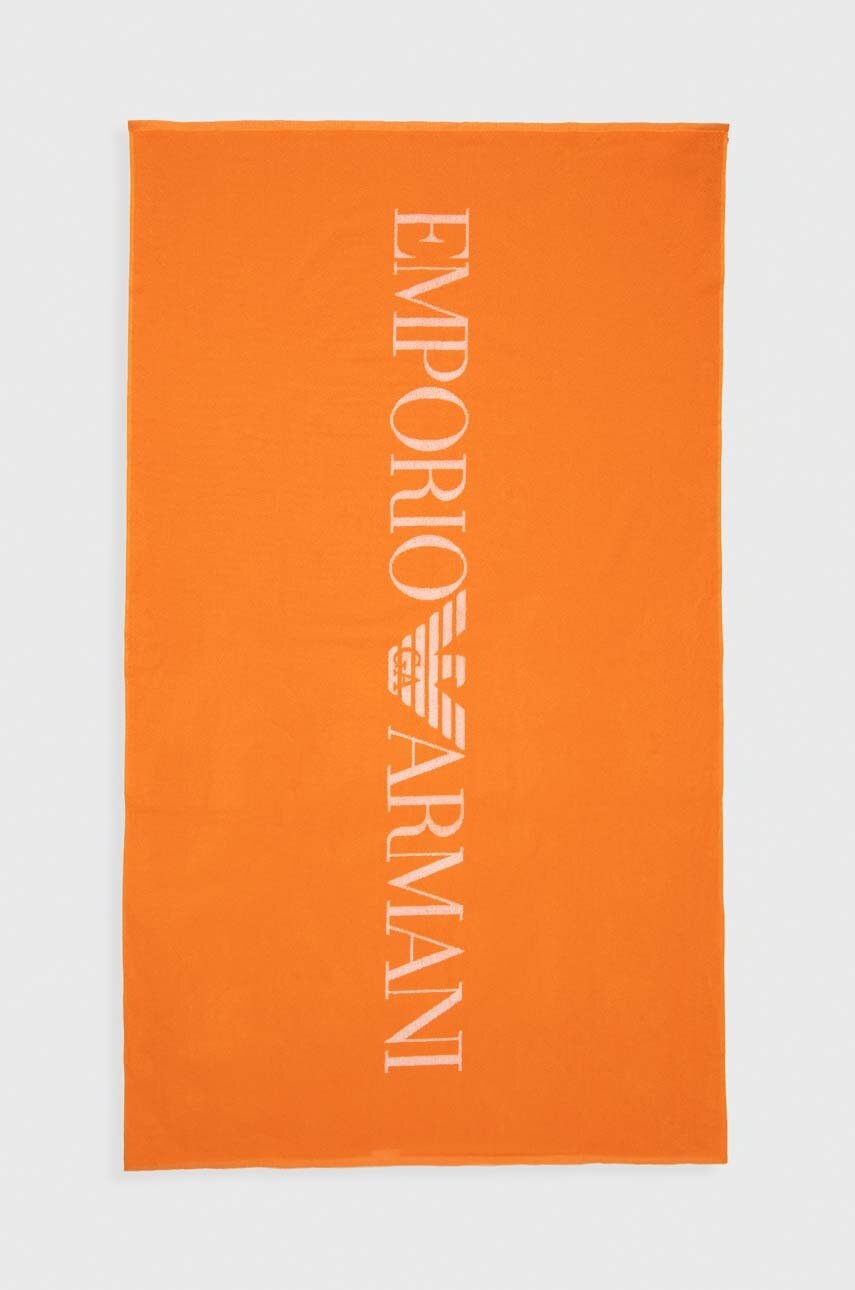 Emporio Armani Underwear prosop din bumbac culoarea portocaliu