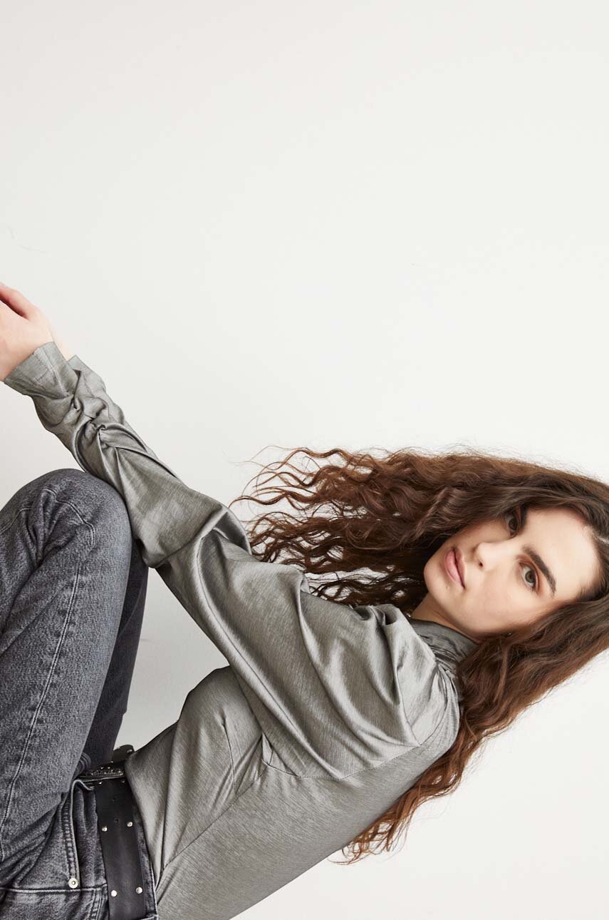 Μπλουζάκι Gestuz χρώμα: γκρι φωτογραφία