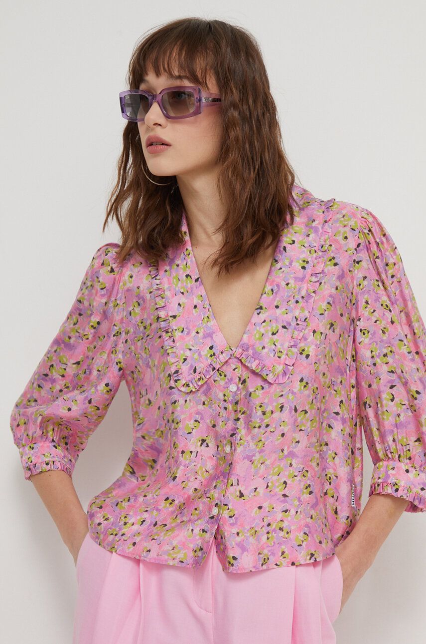 HUGO cămașă femei, culoarea roz, cu guler clasic, regular 50509359